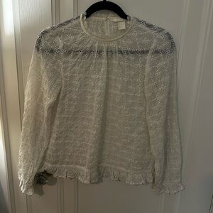 H&M White Eyelet Lace Blouse
